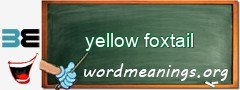 WordMeaning blackboard for yellow foxtail